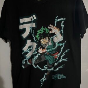 Black and Green Anime Graphic Short Sleeve Tee  4
